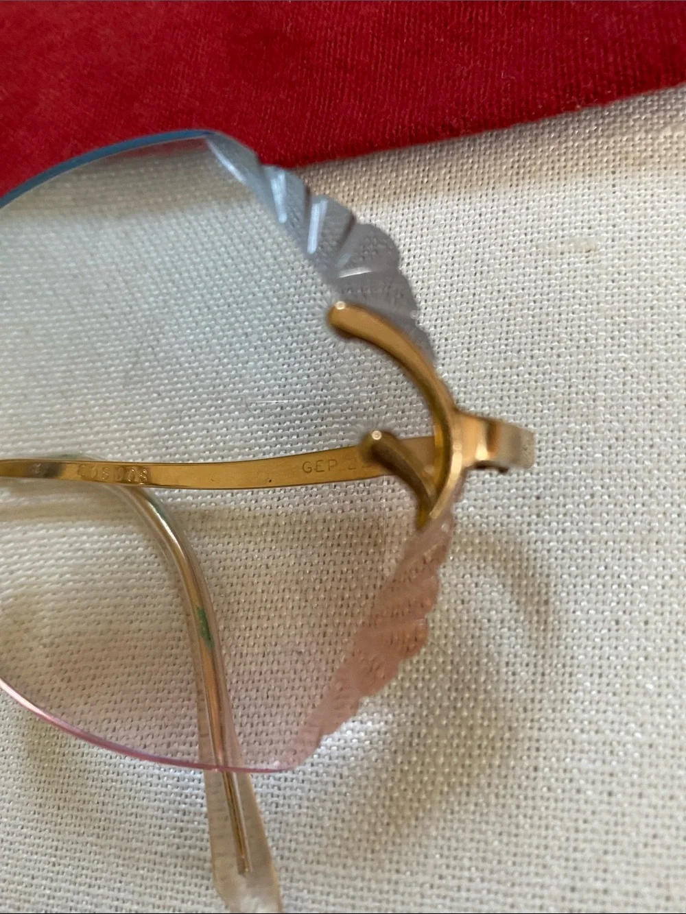 France Gold GEP 22 KTS Multi Facets Blue To Pink Graduated Lenses Rx Glasses